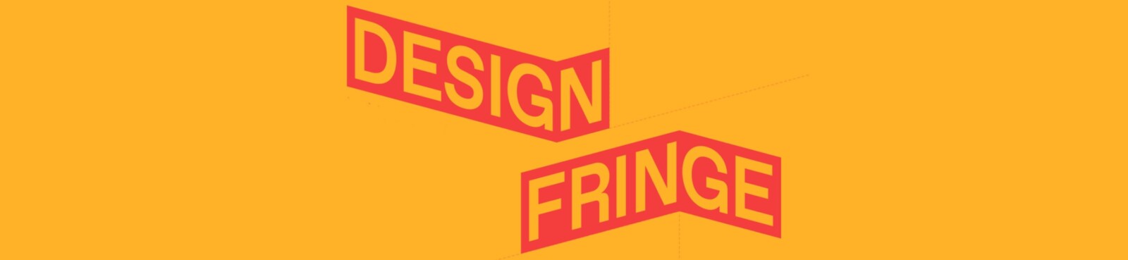 [alt image] the words Design Fringe on a red lettering, with a yellow background behind it